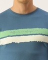 Shop Men's Blue Striped T-shirt
