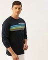 Shop Men's Blue Striped Slim Fit T-shirt