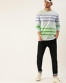 Shop Men's Blue Striped Slim Fit T-shirt-Full