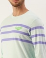 Shop Men's Blue Striped Slim Fit T-shirt