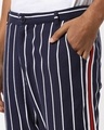 Shop Men's Blue Striped Tapered Fit Chinos-Full