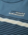 Shop Men's Blue Stripes Sleeveless T-shirt-Full