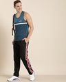 Shop Men's Blue Stripes Sleeveless T-shirt