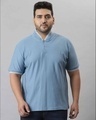 Shop Men's Blue Stylish Half Sleeve Casual T-shirt-Front