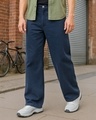 Shop Men's Blue Super Baggy Fit Mid-Rise Jeans-Front