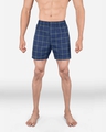 Shop Pack of 2 Men's Blue Super Combed Cotton Checkered Boxer-Full