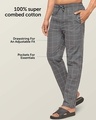 Shop Pack of 2 Men's Blue Super Combed Cotton Checkered Pyjamas