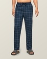 Shop Pack of 2 Men's Blue Super Combed Checkered Pyjamas-Design