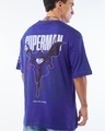Shop Men's Blue Super Fly Graphic Printed Oversized T-shirt-Front