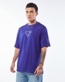 Shop Men's Blue Super Fly Graphic Printed Oversized T-shirt-Full