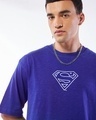 Shop Men's Blue Super Fly Graphic Printed Oversized T-shirt