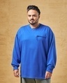 Shop Men's Blue Super Loose Fit Plus Size T-shirt-Front