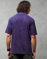 Shop Men's Blue Superman Fade Graphic Printed Oversized Acid Wash T-shirt-Full