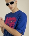 Shop Men's Blue Superman Graphic Printed Oversized T-shirt