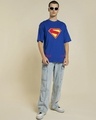 Shop Men's Blue Superman Logo Graphic Printed Oversized T-shirt