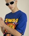 Shop Men's Blue Swag Raja Graphic Printed Oversized T-shirt