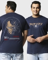 Shop Men's Blue Techno Iron Man Graphic Printed Plus Size T-shirt-Front