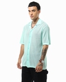 Shop Men's Blue Textured Oversized Shirt-Design