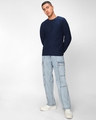 Shop Men's Blue Textured Sweater-Full