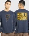 Shop Men's Blue The Black Adam Graphic Printed Oversized T-shirt-Front