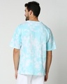Shop Men's Blue Tie & Dye Oversozed T-shirt-Full