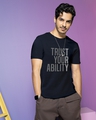 Shop Men's Blue Trust Your Ability Typography T-shirt-Front