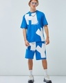 Shop Men's Blue Typography Oversized Co-ordinates-Front