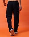 Shop Men's Navy Blue Typography Relaxed Fit Track Pants-Full
