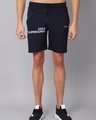 Shop Men's Blue Typography Slim Fit Shorts-Front