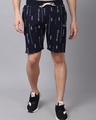 Shop Men's Blue Typography Slim Fit Shorts-Front
