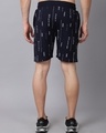 Shop Men's Blue Typography Slim Fit Shorts-Full