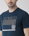 Shop Men's Blue Typography Slim Fit T-shirt
