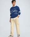 Shop Men's Blue Typography Super Loose Fit Sweater-Full