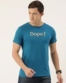 Shop Men's Blue Typography T-shirt