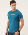 Shop Men's Blue Typography T-shirt