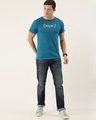 Shop Men's Blue Typography T-shirt