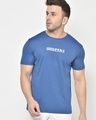 Shop Men's Blue Typography T-shirt-Front