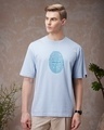 Shop Men's Blue Unique Graphic Printed Oversized T-shirt-Front