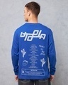 Shop Men's Blue Utopia Graphic Printed Oversized T-shirt-Front
