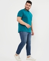 Shop Men's Blue Varsity Plus Size Polo T-shirt-Full