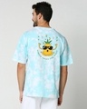 Shop Men's Blue Vibing Pineapple Oversized T-shirt-Front