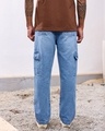 Shop Men's Blue Washed Baggy Fit Cargo Mid- Rise Jeans-Design