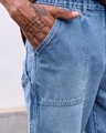Shop Men's Blue Washed Baggy Fit Cargo Mid- Rise Jeans