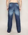 Shop Men's Blue Washed Relaxed Fit Cargo Jeans-Design