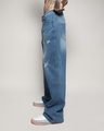 Shop Men's Blue Washed Distressed Oversized Cargo Jeans-Design