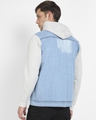 Shop Men's Blue Washed Hooded Denim Jacket-Design