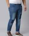 Shop Men's Blue Washed Plus Size Jeans-Design