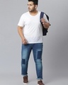 Shop Men's Blue Washed Plus Size Jeans