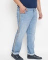 Shop Men's Blue Washed Plus Size Jeans-Design