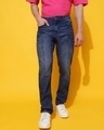 Shop Men's Blue Washed Jeans-Front